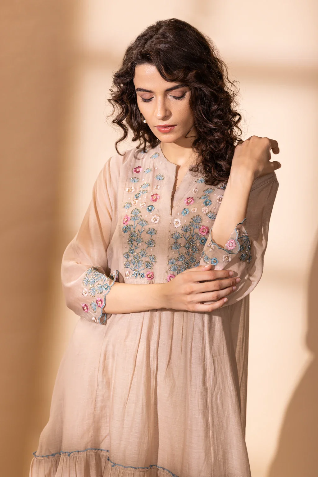 Graceful Floral Embroidered Kurta – Perfect for Every Occasion